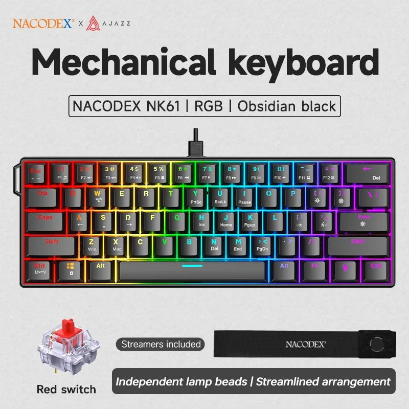 AJAZZ Compact Wired Mechanical Gaming Keyboard