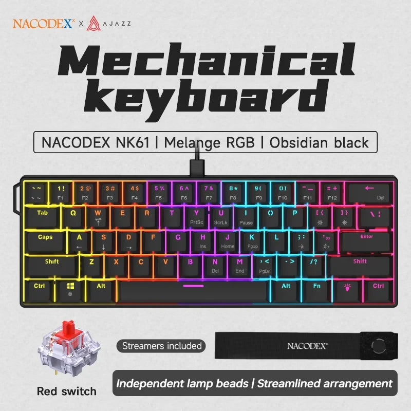 AJAZZ Compact Wired Mechanical Gaming Keyboard