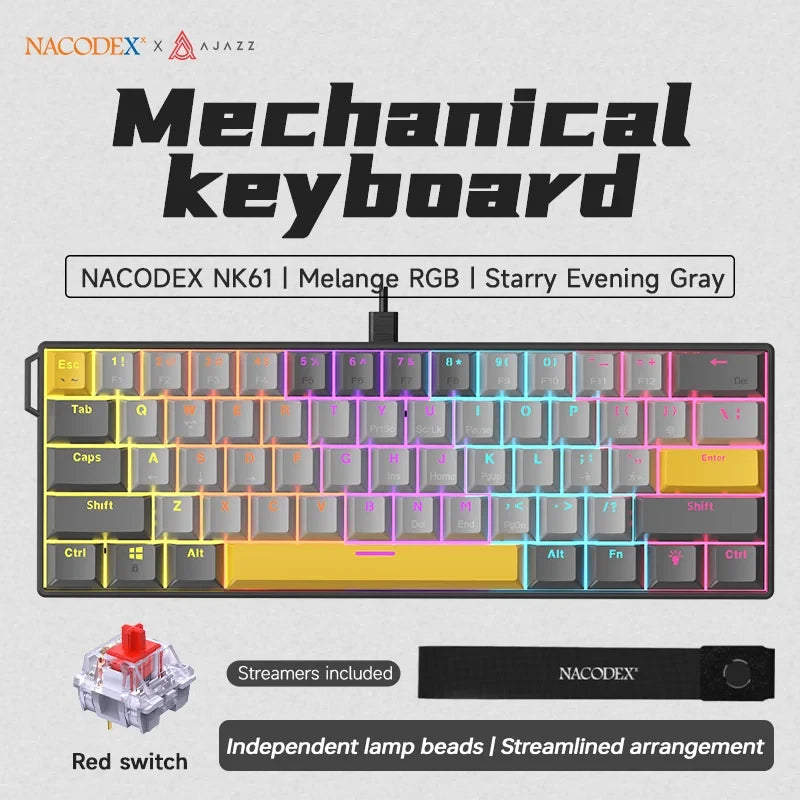 AJAZZ Compact Wired Mechanical Gaming Keyboard