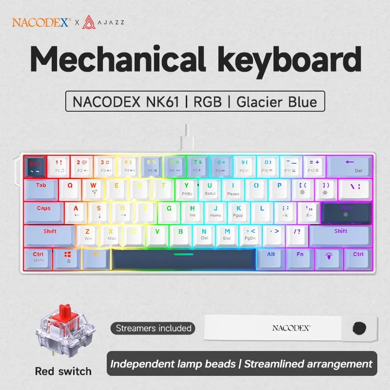 AJAZZ Compact Wired Mechanical Gaming Keyboard