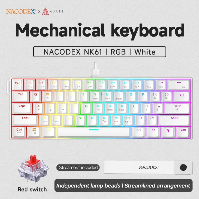AJAZZ Compact Wired Mechanical Gaming Keyboard