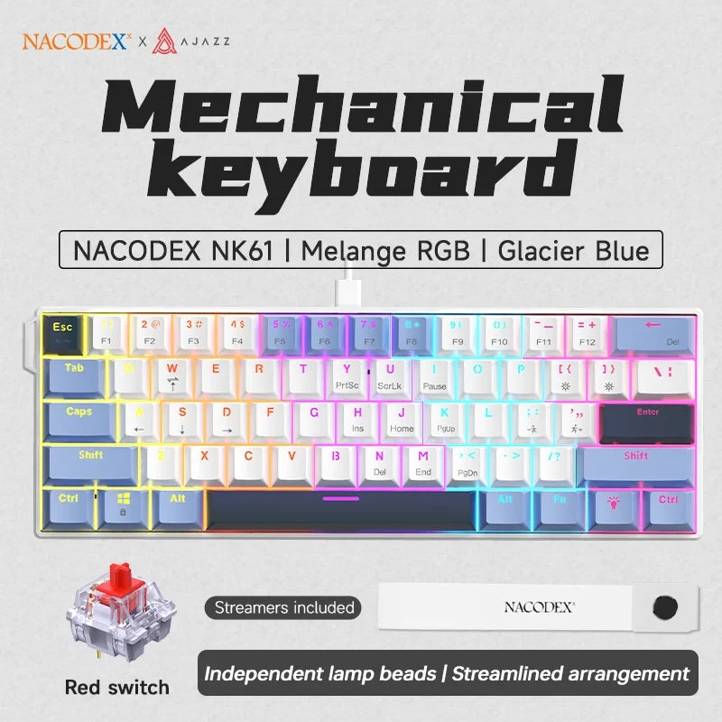AJAZZ Compact Wired Mechanical Gaming Keyboard