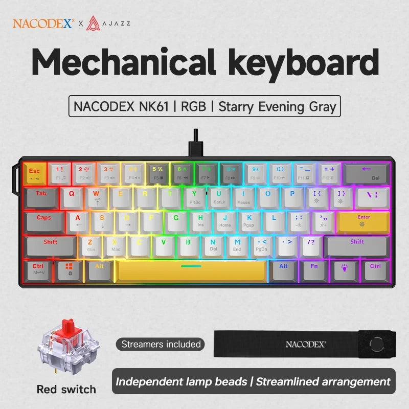 AJAZZ Compact Wired Mechanical Gaming Keyboard